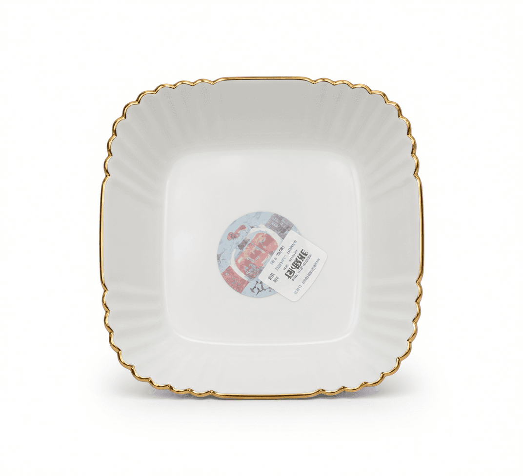 Gold Rim Square Serving Plate